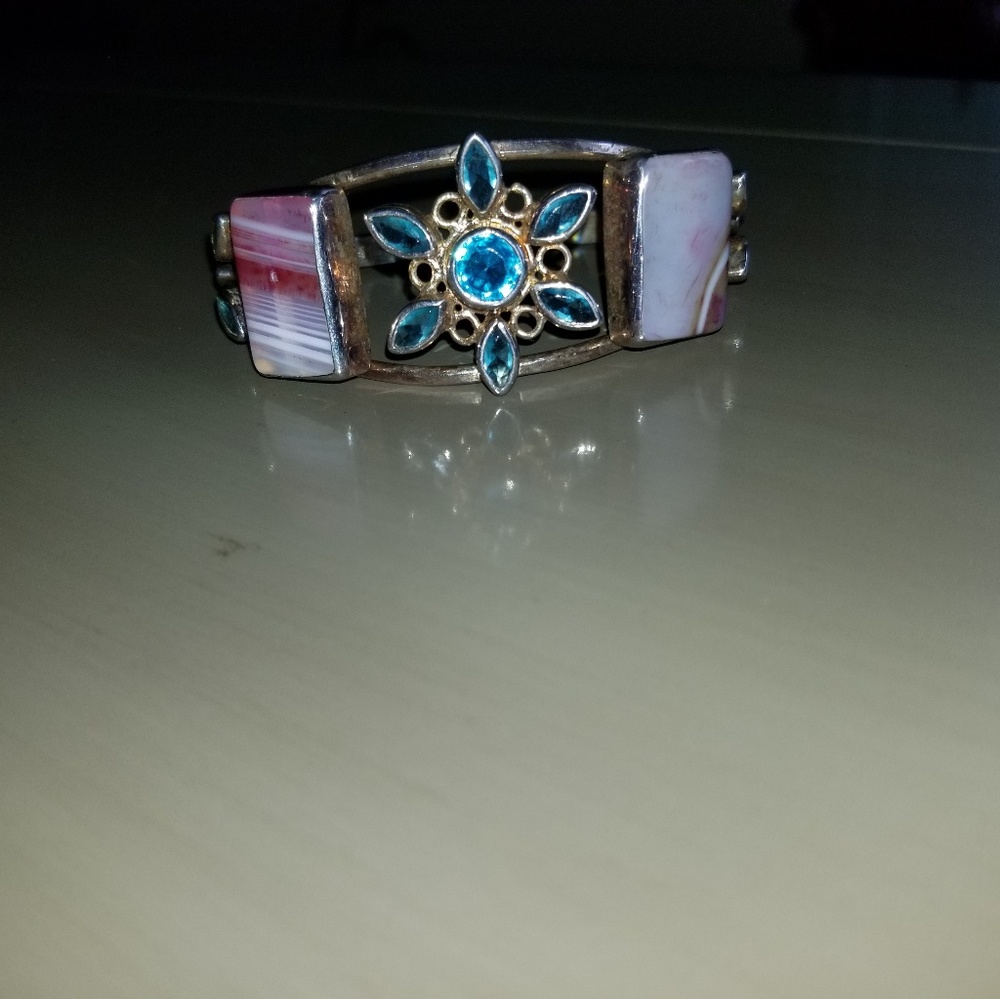 Sterling Silver Agate Bracelet